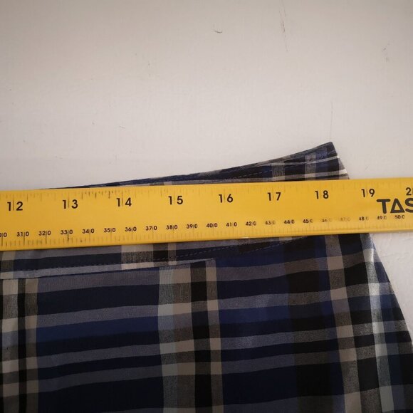 G.H. Bass & Co. Ladies Lightweight Size 14 Blue/Grey/Tan Plaid Skirt - Picture 7 of 8